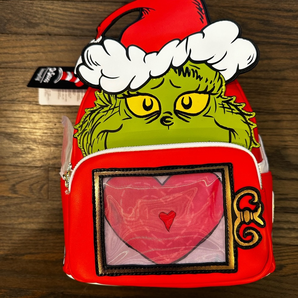 Loungefly Dr Seuss Grinch Lenticular Heart Mini Backpack